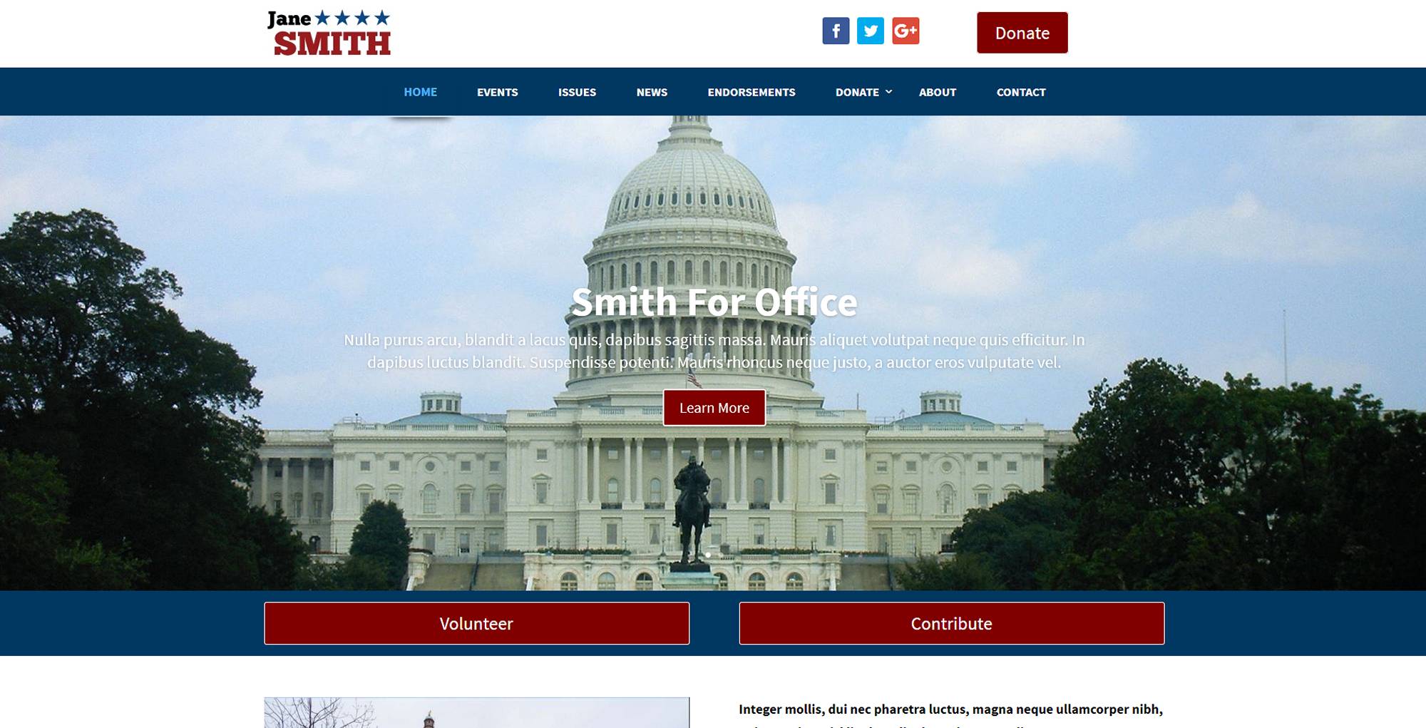 WordPress Political Theme