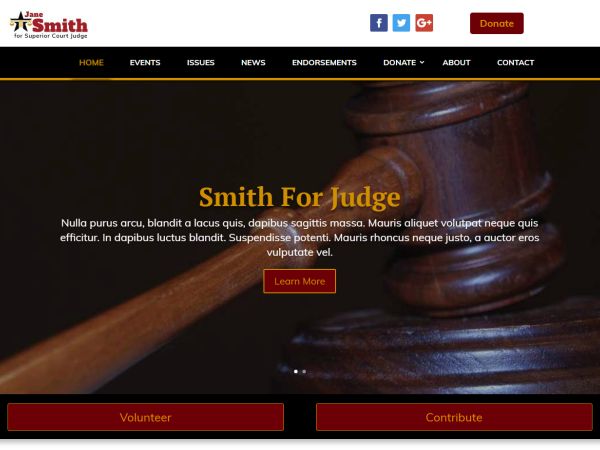 Judicial Website Template Example
