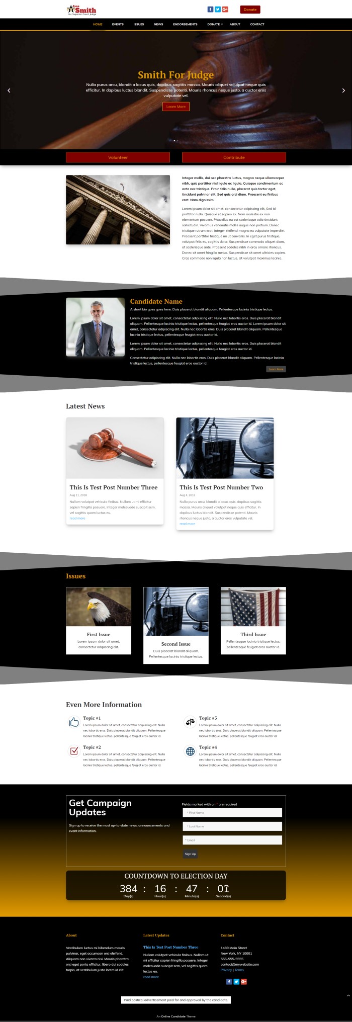Judicial WordPress theme design example
